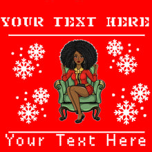 Load image into Gallery viewer, Mrs. Claus on Chair Christmas Ugly Sweater
