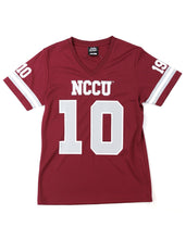 Load image into Gallery viewer, WOMEN'S NORTH CAROLINA CENTRAL FOOTBALL JERSEY TEE
