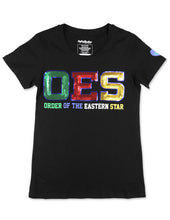 Load image into Gallery viewer, OES SEQUIN PATCH TEE_BLACK
