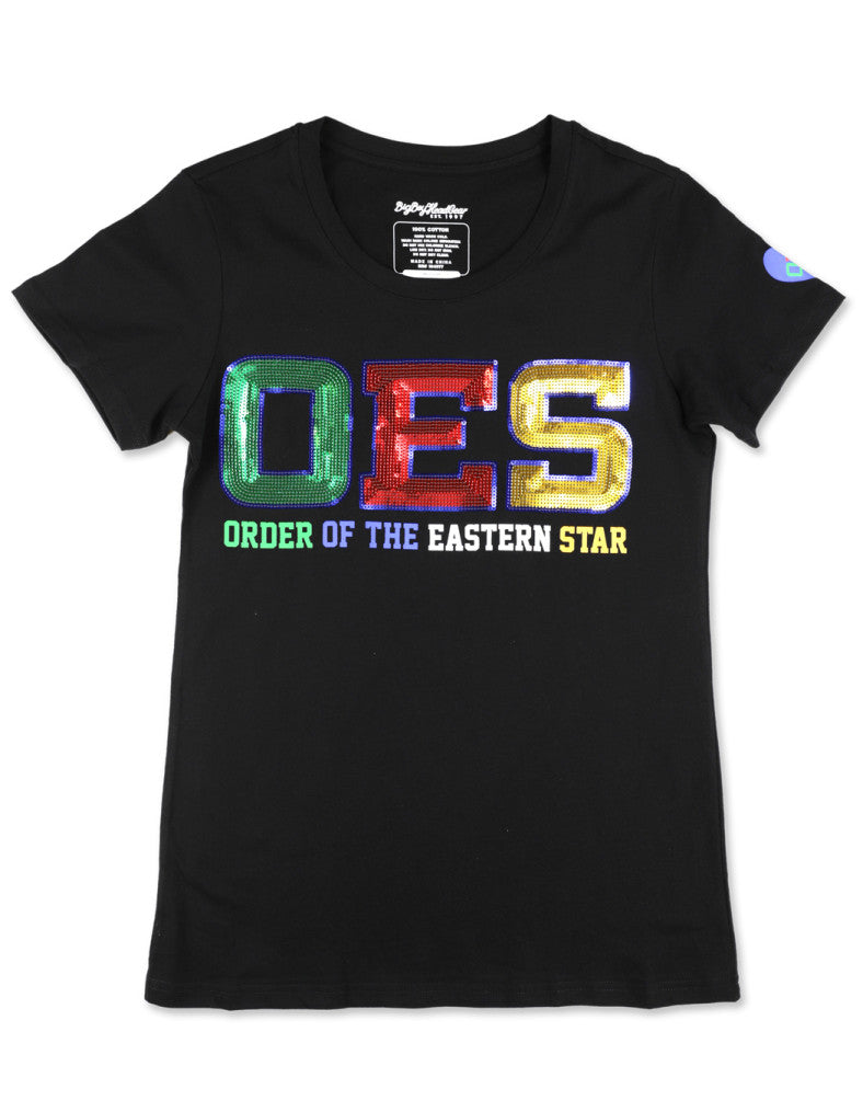 OES SEQUIN PATCH TEE_BLACK