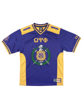 Load image into Gallery viewer, Omega Psi Phi FOOTBALL Purple Greek Letters JERSEY
