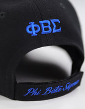 Load image into Gallery viewer, PHI BETA SIGMA LETTER BALL CAP_BLACK
