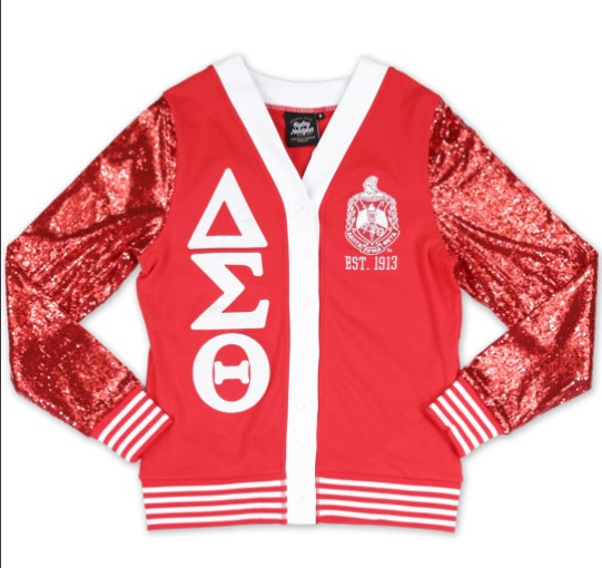 DELTA SIGMA THETA SEQUINS PATCH LIGHTWEIGHT CARDIGAN