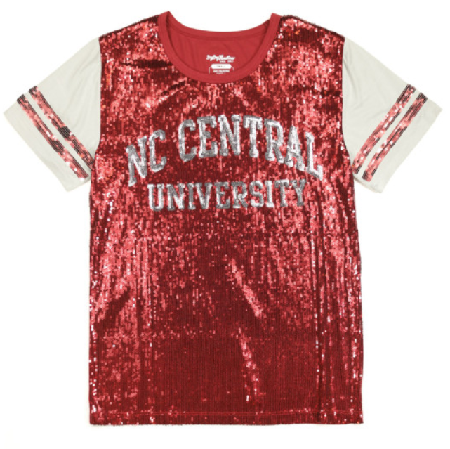 NORTH CAROLINA CENTRAL SEQUIN TEE (MAROON)