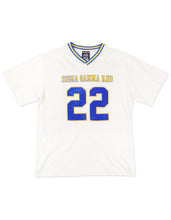 Cargar imagen en el visor de la galería, Sigma Gamma RHOOVERSIZED CHENILLE FOOTBALL JERSEY TEE_IVORY
