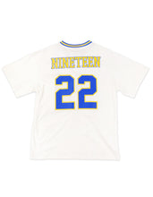 Cargar imagen en el visor de la galería, Sigma Gamma RHOOVERSIZED CHENILLE FOOTBALL JERSEY TEE_IVORY
