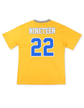 Cargar imagen en el visor de la galería, Sigma Gamma RHO OVERSIZED CHENILLE FOOTBALL JERSEY TEE_GOLD
