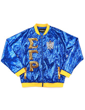 Load image into Gallery viewer, Sigma Gamma RHO SEQUIN JACKET_ROYAL BLUE

