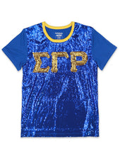 Load image into Gallery viewer, Sigma Gamma RHO SEQUIN TEE_ROYAL BLUE

