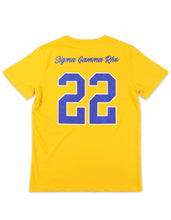 Cargar imagen en el visor de la galería, Sigma Gamma RHO GLITTER DRY FIT TEE_GOLD
