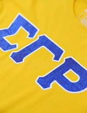 Cargar imagen en el visor de la galería, Sigma Gamma RHO GLITTER DRY FIT TEE_GOLD
