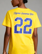 Cargar imagen en el visor de la galería, Sigma Gamma RHO GLITTER DRY FIT TEE_GOLD
