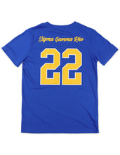 Load image into Gallery viewer, Sigma Gamma RHO GLITTER DRY FIT TEE_ROYAL BLUE
