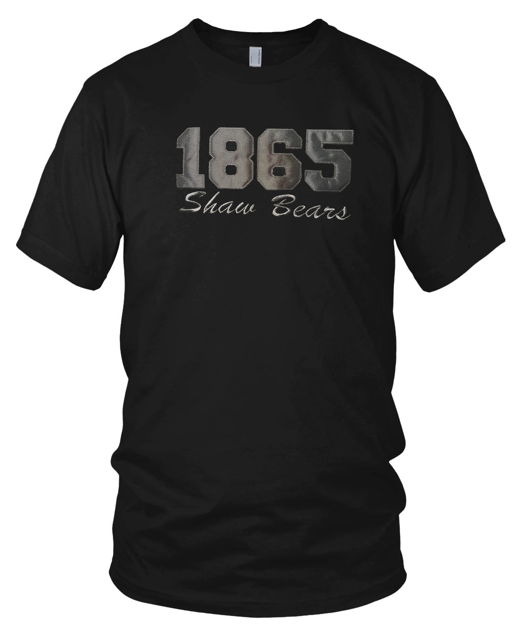 Shaw University 1865 Embroidered Black On Black T-shirt