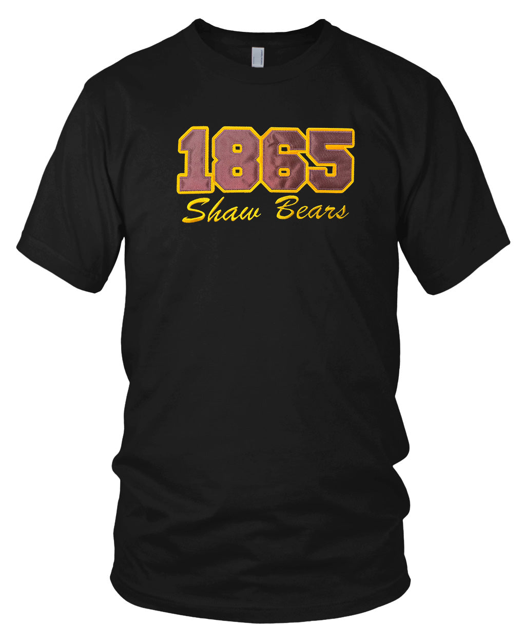 Shaw University 1865 Embroidered Maroon / Gold T-shirt