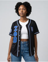 Load image into Gallery viewer, ZETA PHI BETA BASEBALL JERSEY_BLACK
