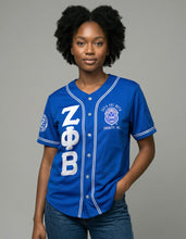 Load image into Gallery viewer, ZETA PHI BETA BASEBALL JERSEY_ROYAL BLUE
