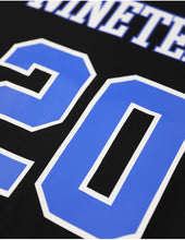 Load image into Gallery viewer, Zeta Phi Beta OVERSIZED CHENILLE FOOTBALL JERSEY TEE_BLACK
