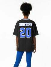 Load image into Gallery viewer, Zeta Phi Beta OVERSIZED CHENILLE FOOTBALL JERSEY TEE_BLACK
