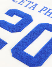 Load image into Gallery viewer, Zeta Phi Beta OVERSIZED CHENILLE FOOTBALL JERSEY TEE_IVORY
