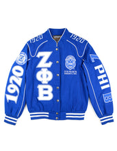 Load image into Gallery viewer, ZETA PHI BETA RACING TWILL JACKET_BLUE
