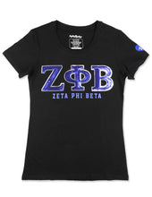 Load image into Gallery viewer, ZETA PHI BETA SEQUIN PATCH TEE_BLACK
