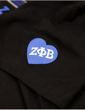 Load image into Gallery viewer, ZETA PHI BETA SEQUIN PATCH TEE_BLACK
