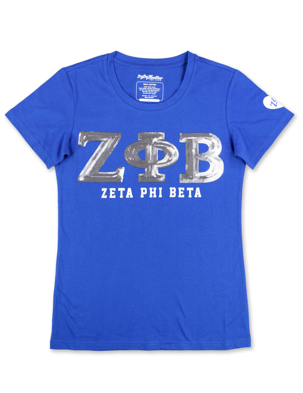 ZETA PHI THETA SEQUIN PATCH TEE_ROYAL BLUE