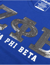 Load image into Gallery viewer, Zeta Phi Beta SEQUIN PATCH TEE_ROYAL BLUE
