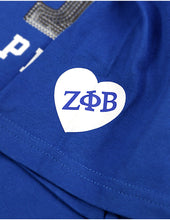 Cargar imagen en el visor de la galería, ZETA PHI THETA SEQUIN PATCH TEE_ROYAL BLUE
