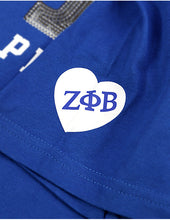 Load image into Gallery viewer, Zeta Phi Beta SEQUIN PATCH TEE_ROYAL BLUE
