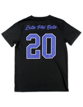 Load image into Gallery viewer, Zeta Phi Beta GLITTER DRY FIT TEE_BLACK
