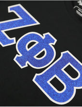 Load image into Gallery viewer, Zeta Phi Beta GLITTER DRY FIT TEE_BLACK
