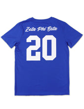 Cargar imagen en el visor de la galería, Zeta Phi Beta GLITTER DRY FIT TEE_ROYAL BLUE

