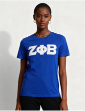 Cargar imagen en el visor de la galería, Zeta Phi Beta GLITTER DRY FIT TEE_ROYAL BLUE
