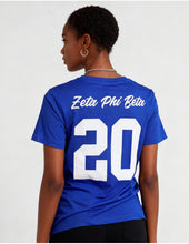 Cargar imagen en el visor de la galería, Zeta Phi Beta GLITTER DRY FIT TEE_ROYAL BLUE
