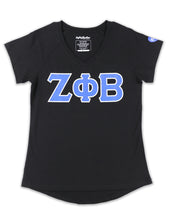 Load image into Gallery viewer, ZETA PHI BETA V-NECK TEE_BLACK
