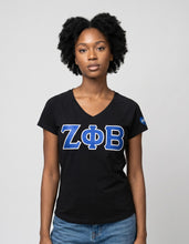 Load image into Gallery viewer, ZETA PHI BETA V-NECK TEE_BLACK
