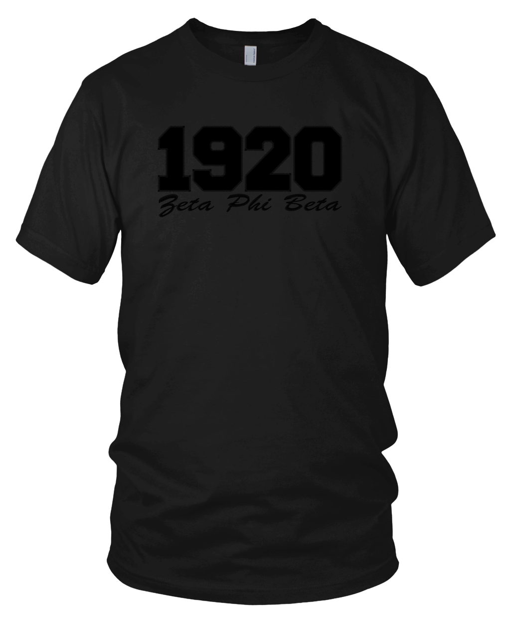 Zeta Phi Beta 1920 Embroidered Black on Black T-Shirt