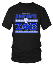 Load image into Gallery viewer, Zeta Phi Beta Juneteenth Black T-Shirt
