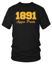 Cargar imagen en el visor de la galería, North Carolina A&amp;T 1891 Aggie Pride Embroidered T-shirt Black
