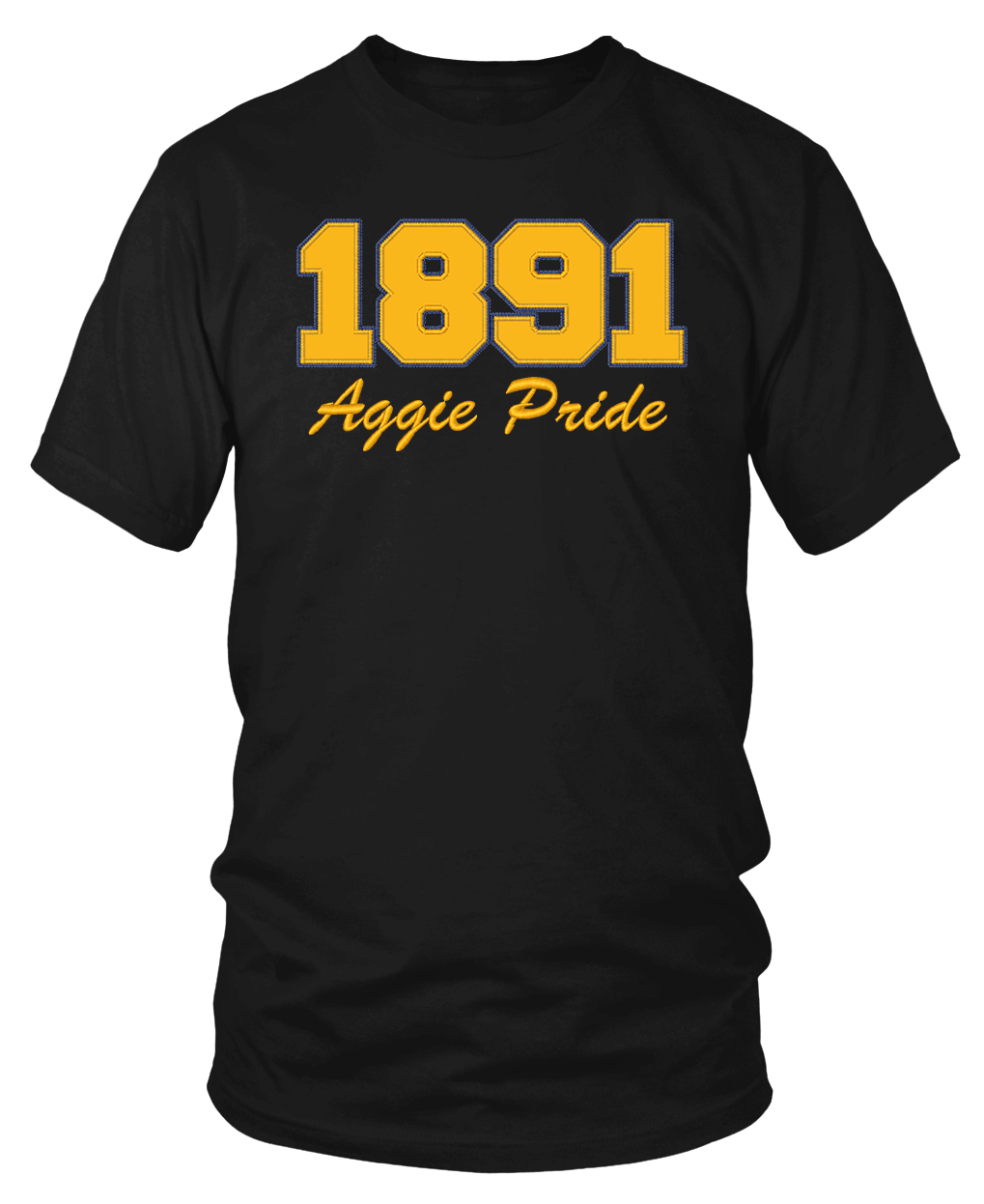 North Carolina A&T 1891 Aggie Pride Embroidered T-shirt Black