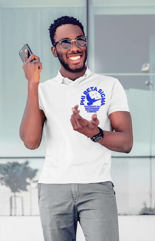 White Phi Beta Sigma Brotherhood, Scholarship & Service with Dove Polos