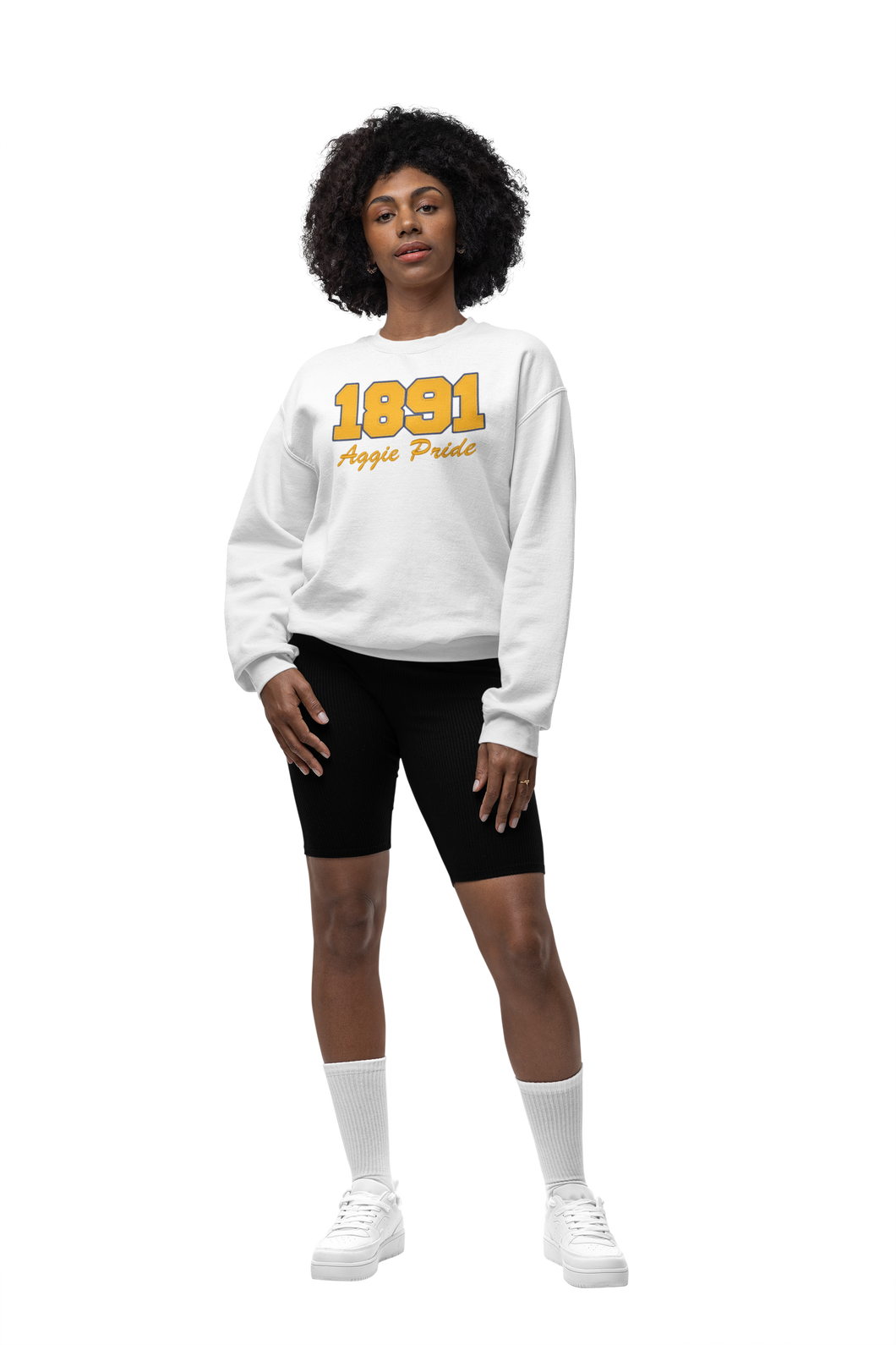 North Carolina A&T 1891 Aggie Pride Embroidered Sweatshirt White