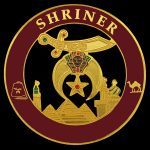 Aeaonms Shriner Cut Out Car Emblem In Maroon