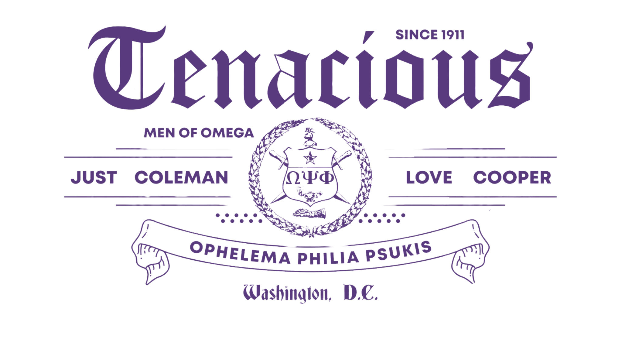 Omega Psi Phi Tenacious T-Shirt – Black Collection Apparel, image size:2048x1116