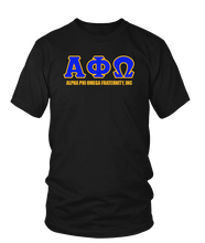 Load image into Gallery viewer, Alpha Phi Omega Greek Text T-Shirt
