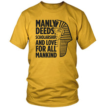 Cargar imagen en el visor de la galería, Alpha Phi Alpha MANLY DEEDS T-Shirts
