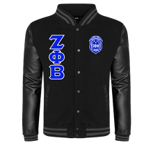 Cargar imagen en el visor de la galería, Zeta Phi Beta Urban Leather Sleeve Customizable Jacket
