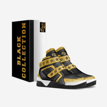 Load image into Gallery viewer, High Top Fashion Stars Black and Glitter Gold
